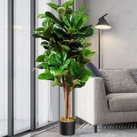 arbol ficus lyrata artificial de 12 m con macetero de flores pp suave para decoracion verde