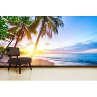 oedim fotomural vinilo pared playa amanecer  fotomural para paredes  mural  vinilo decorativo  varias medidas 350 x 250 cm  decoracion comedores