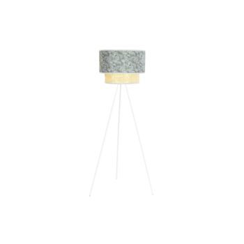 Lampara Pie Metal Poliester 40x40x129 Palmeras