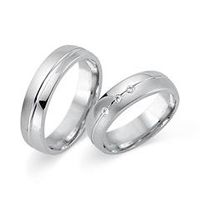alianzas 18 quilates oro blanco con diamante