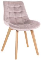 silla de comedor con asiento en terciopelo rosado