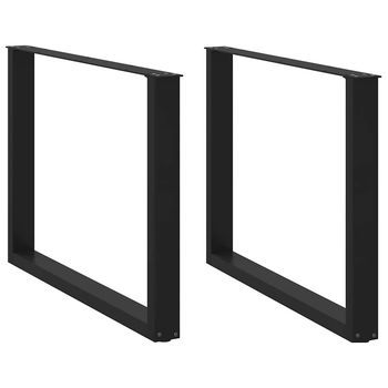 Patas Para Mesa De Comedor En Forma De U (2 Unidades), Color Negro, 100 X (72-73) Cm, Acero Vidaxl