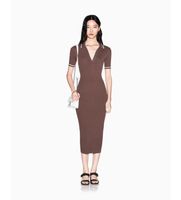 ax armani exchange para mujer xw002244af10352u6136 vestido polo midi marron m casual viscosa manga corta