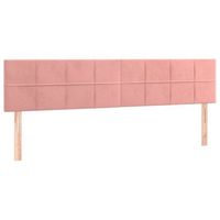 cabecero cama mueble de dormitorio con led de terciopelo 200 x 5 x 7888 cm rosa m020001946