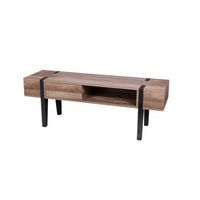 mueble para tv lovy r madera con patas de metal negro 1 cajon y 1 nicho