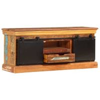 mueble tv  mueble de salon  armario tv madera maciza reciclada 110x30x45 cm