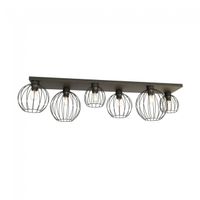 plafon de techo indo negro 6 luces