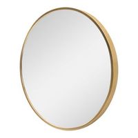 espejo de pared para el bano modugno aluminio redonda o 60 cm dorado encasa