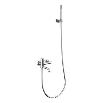 Grifo Para Banera Y Ducha En Níquel Cepillado Cuerpo En Latón Y Zamak Kit Completo