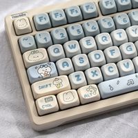moa-teclas de perfil para teclado teclas personalizadas pbt dye-sub music dog interruptores mx 139 teclasjuego tapa de tecla azul para 64 61 87