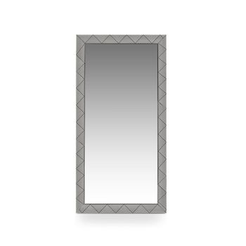Espejo rectangular en poliestireno plateado y negro 142x62x2 cm