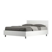 cama doble con almacenaje 140x190 con cabecera recta de listones fresno blanco ankel