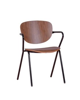 Silla de comedor estilo industrial en madera de nogal