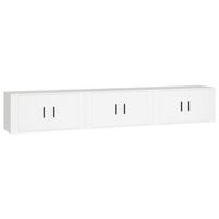 muebles para tv de pared 3 unidades blanco 80x345x40 cm