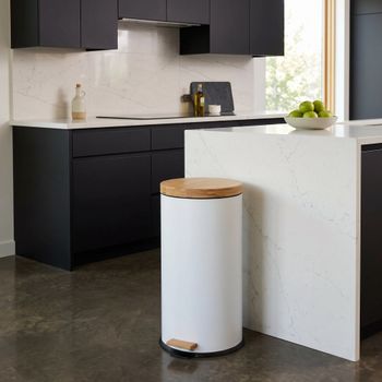 Cubo de basura de cocina de pedal blanco  30l