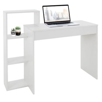 Escritorio con estantería 110x72x40 cm Blanco Madera