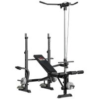 homcom banco de pesas multifuncional ajustable para entrenamiento de cuerpo entero 180x134x200 cm plata y negro   aosom espana