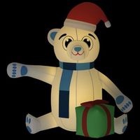 osito de peluche inflable de navidad led 240 cm vidaxl