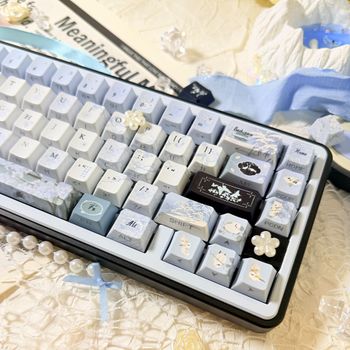 Nuevas Teclas PBT de 120 Teclas, Perfil Cherry, Sublimación de 5 Lados, Impresión Lateral Translúcida, Teclado Antidesgaste