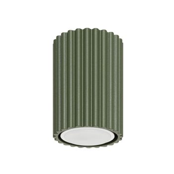 Lámpara de techo verde oliva aluminio alt. 7 cm