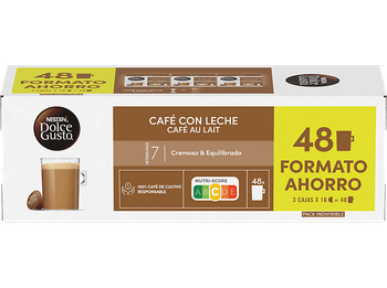 Cápsulas monodosis - Dolce Gusto Café con leche, Pack de 3 cajas 16 cápsulas (48 en total)