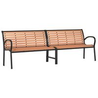 banco de jardin madera acero con recubrimiento en polvo marron vidaxl