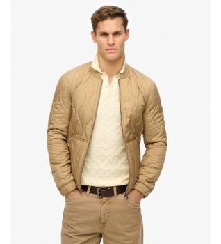 Superdry para hombre. M5012084A Chaqueta acolchada Surplus Quilted Liner marrón (XL), Casual, Poliéster Reciclado