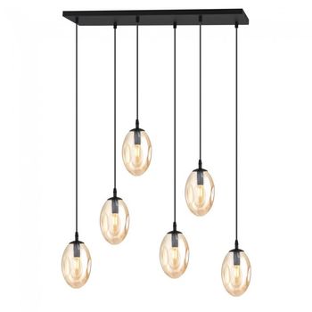 Lámpara colgante celeste ámbar (6 luces)