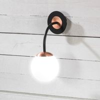 aplique de pared rodisa negro-cobre