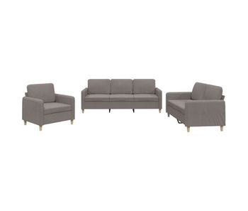 Vidaxl juego de sofás con cojines 3 piezas tela gris taupe