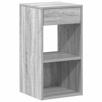 Mesita De Noche | Mesilla De Noche Con Cajón Gris Sonoma 35x34x66,5 Cm