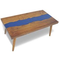 mesa de centro de resina de teca 100x50x40 cm vidaxl