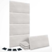 dhome juego de 8 paneles tapizados de tela de lujo pack autoadhesivos para pared acusticos absorbentes proteccion silver nacar 60x60cm x8