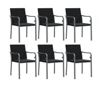 vidaxl sillas jardin y cojines 6 uds ratan sintetico negro 56x59x84 cm