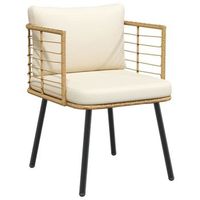 sillon de jardin con cojines ratan sintetico natural vidaxl