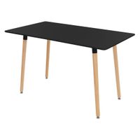 mesa de comedor de madera negra 120x70x745cm rectangular