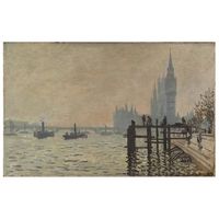 legendarte - cuadro lienzo impresion digital - el tamesis debajo de westminster - claude monet - decoracion pared cm 60x90