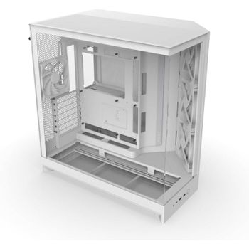 Torre NZXT H9 Flow Blanco Ventana Templada ATX EATX mATX Mini-ITX 4 Ventiladores Vidrio Templado