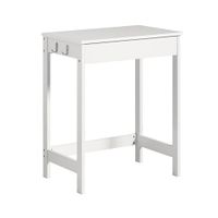mesa escritorio con 1 cajon y 2 percheros mdf blanco
