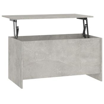 Mesa De Centro Madera Ingeniería Gris Hormigón 102x55,5x52,5 Cm Vidaxl