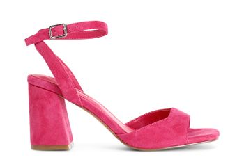 sandalias de ante con cierre en el tobillo hot pink 36