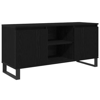 Mueble De Tv | Mueble De Salón | Gabinete De Tv Roble Negro 104 X 35 X 50 Cm
