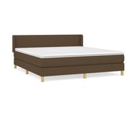 cama box spring con colchon tela marron oscuro 160x200 cm diseno plano
