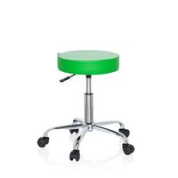 taburete  silla de trabajo operator ii piel sintetica verde cromado hjh office