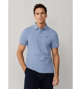 Hackett London para hombre. HM5600148 Polo Slim Fit Logo azul (L), Casual, Algodón, Manga corta