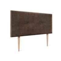 cabecero de lana natural con botones 90x105cm con patas camas 8090 - marron