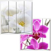 biombo separador de ambientes de 4 paneles 180x160 cm diseno orquidea par04003
