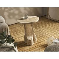 mesa de centro redonda madera nat 46 cms 40dx46 cms