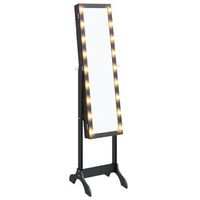 espejo de pie con led negro 34x37x146 cm vidaxl