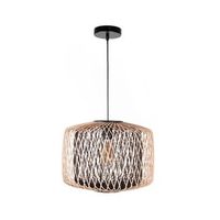 lampara de techo bamboo lumit 60w altura regulable bambu naturalnegro o39 cm